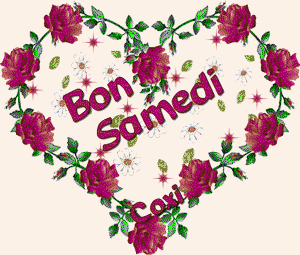 Gif animé Bon samedi coeur de fleurs